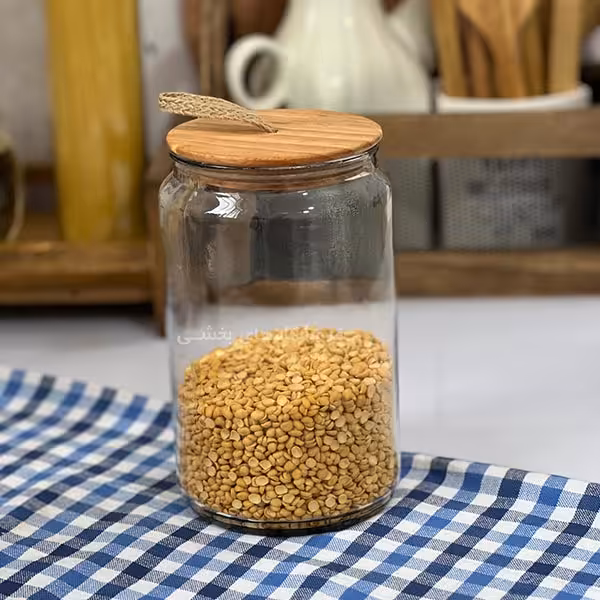 بانک شیشه ای مدل درب چوبی نیلوفر سایز 1