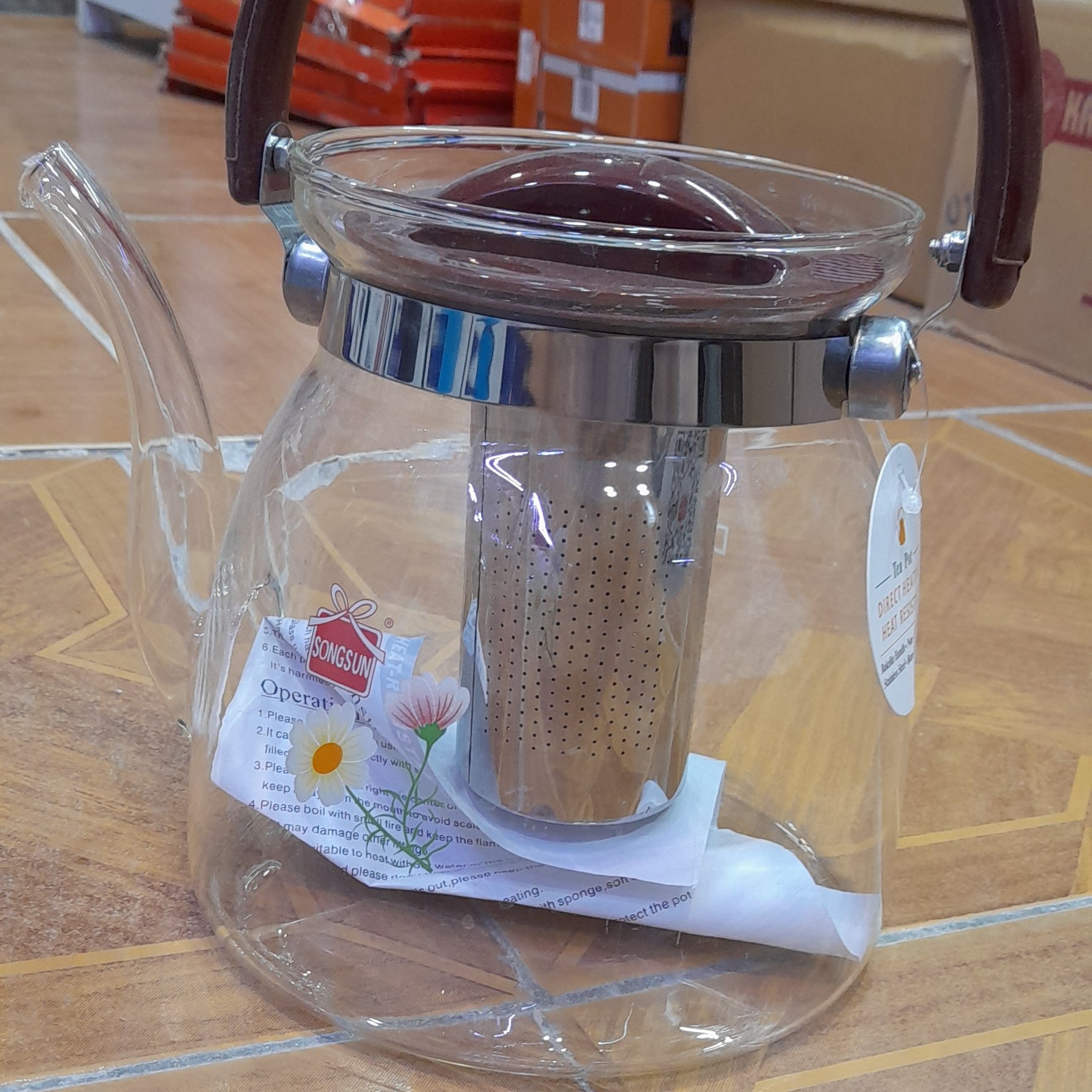 کتری کریستال شعله مستقیم درجه یک با صافی استیل ضد زنگ خارجی