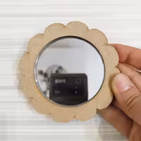 آینه چوبی خام طرح گل مناسب نقاشی روی چوب