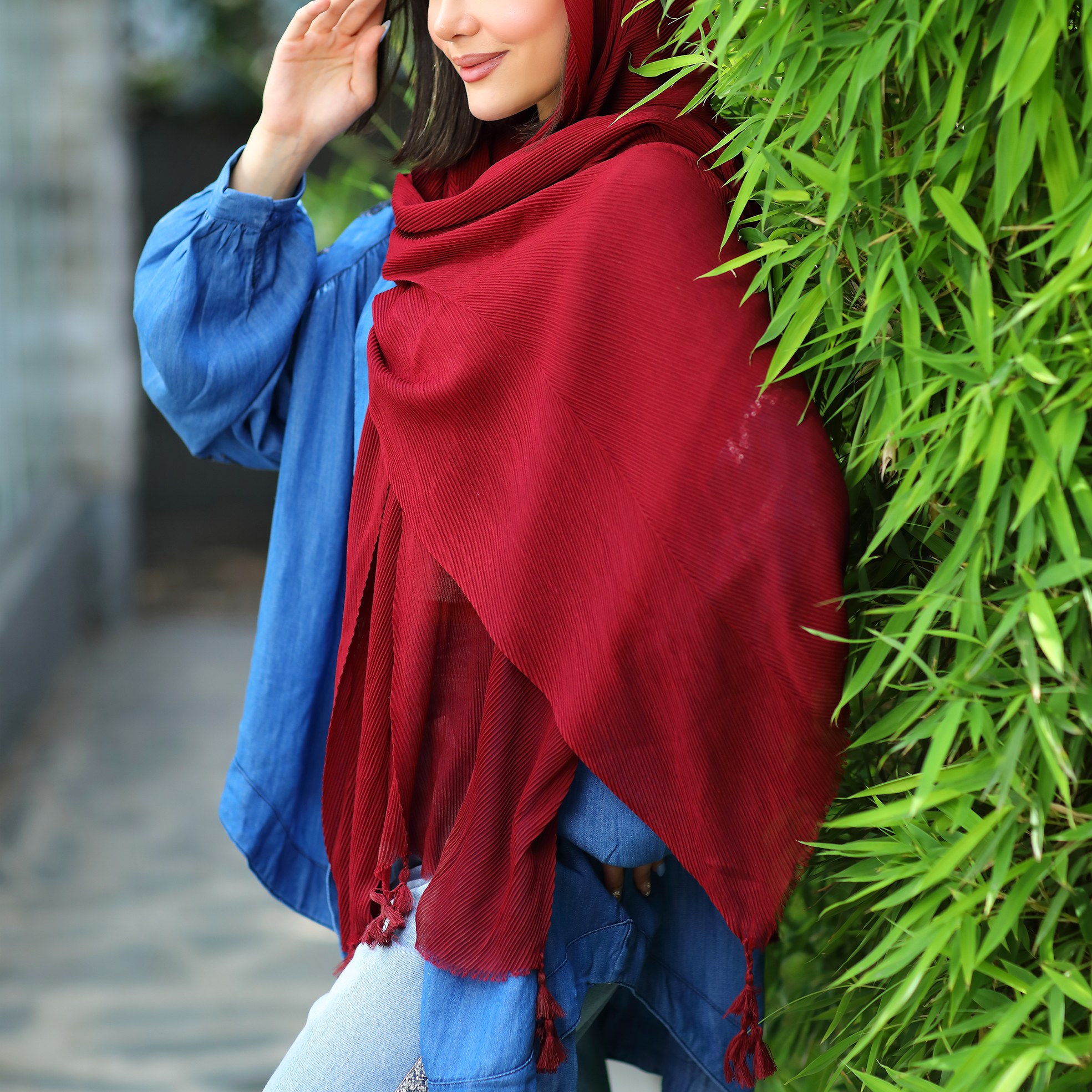 شال نخی پلیسه2 کد 60198