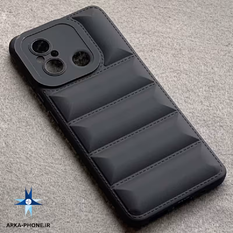 قاب گوشی Redmi 12C  شیائومی سیلیکونی ژله ای پافر محافظ لنز دار