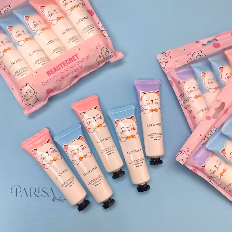 کرم دست طرح گربه پاییون دار 