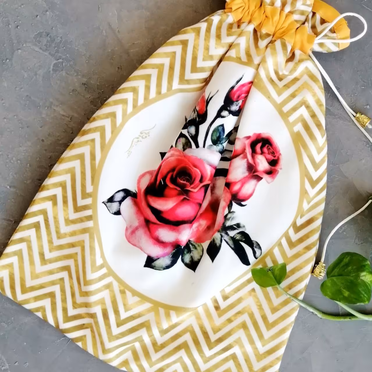 کیسه سبزی مخمل نسوز مدل آذین طرح 3