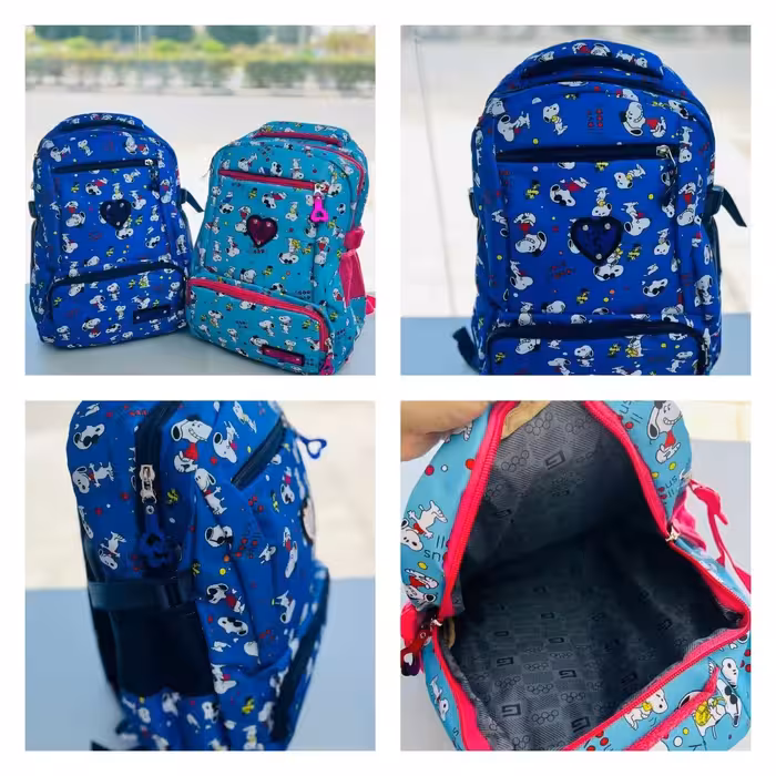 کیف کوله پشتی مدرسه دخترانه طرح هاپو برزنت شمعی خارجی