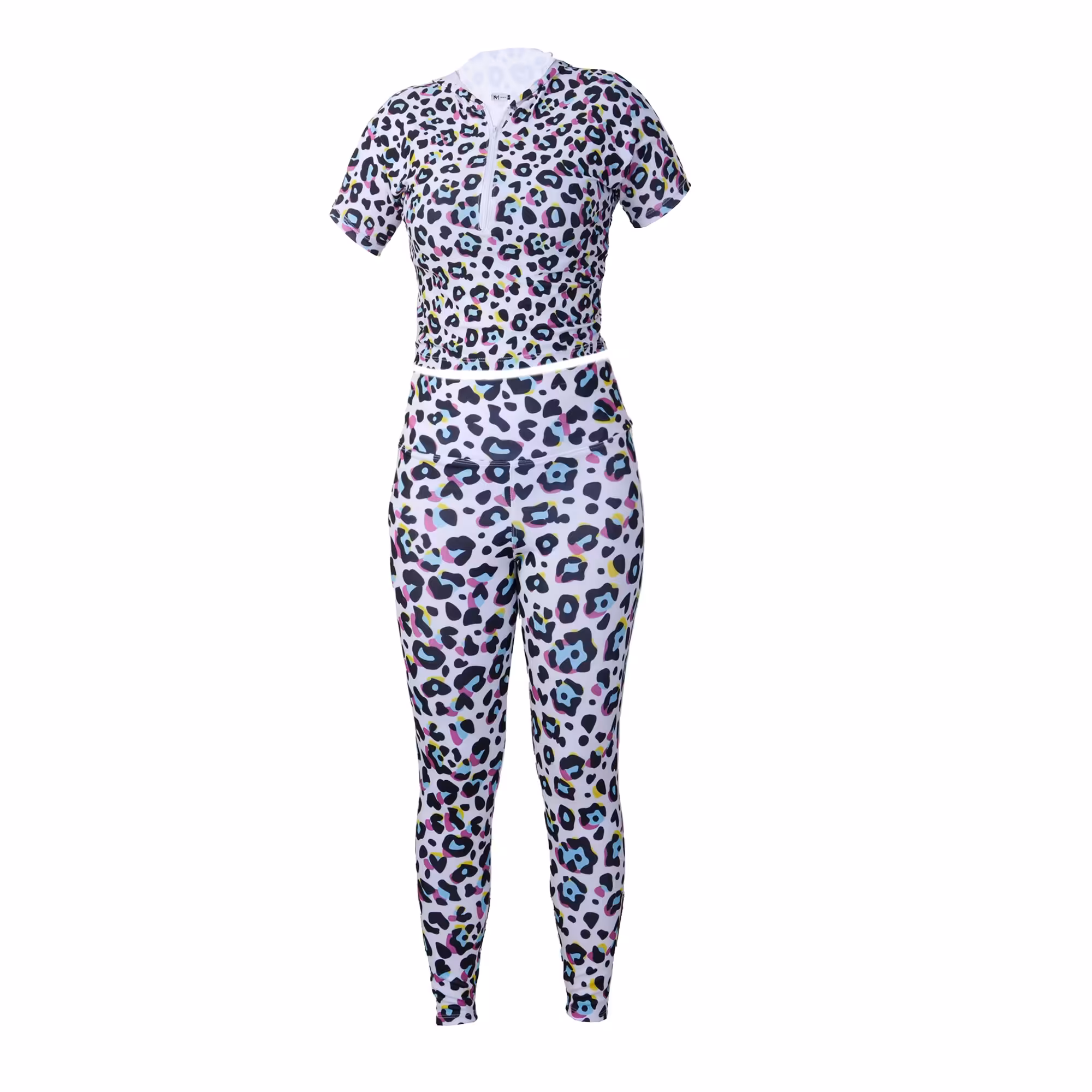 ست دو تکه ورزشی کراپ کلاه دار و لگ زنانه کد 3006