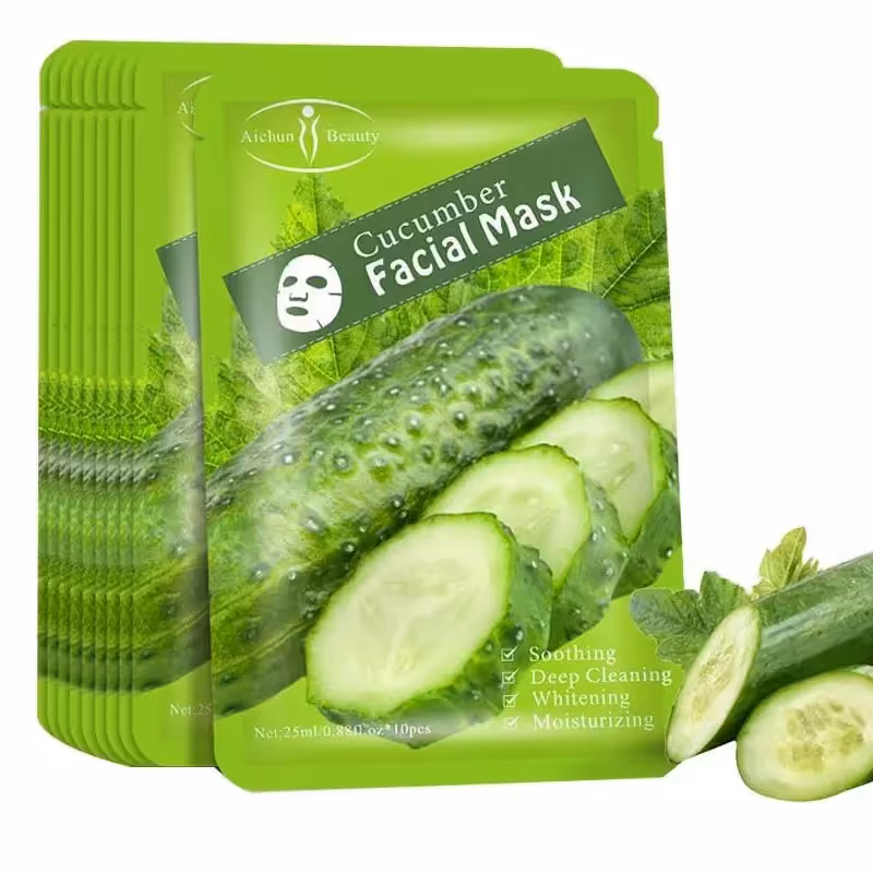 بسته ده عددی ماسک ورقه ای خیار aichun beauty آیچون بیوتی  100 گرم