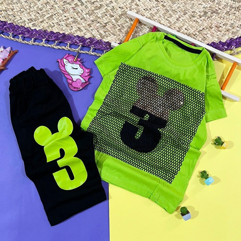 ست تیشرت شلوارک اسپورت بچه گانه جلو تور