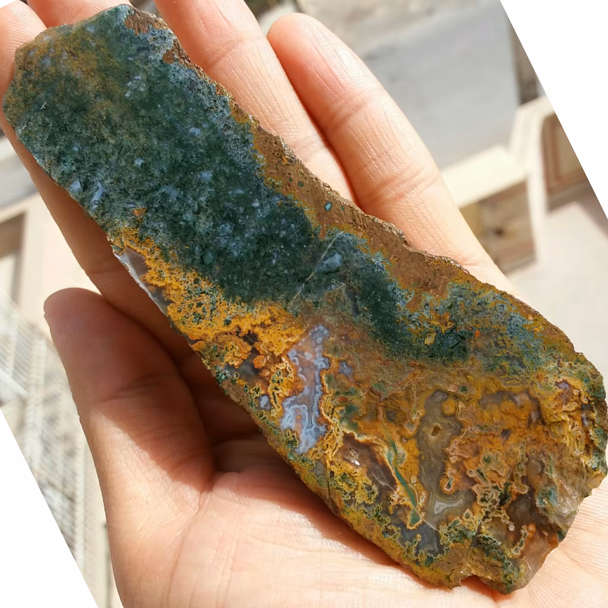 اسلایس سنگ راف عقیق شجر منظره 7رنگ محشر 100 در 100 طبیعی شاهکار خلقت
تابلو نقاشی طبیعی
با قابلیت ساخت چندین نگین محشر