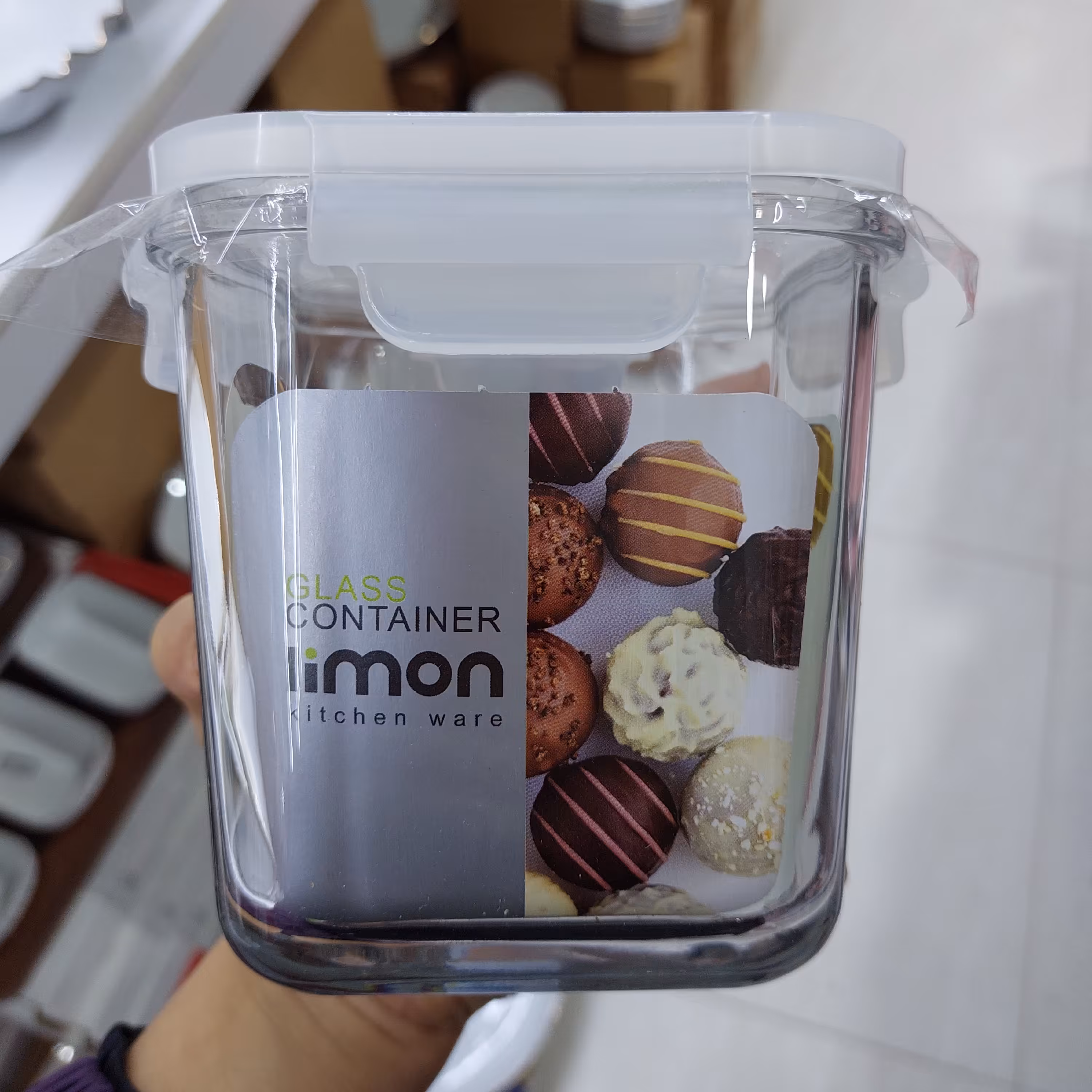 ظرف شیشه ای مربع لیمون 