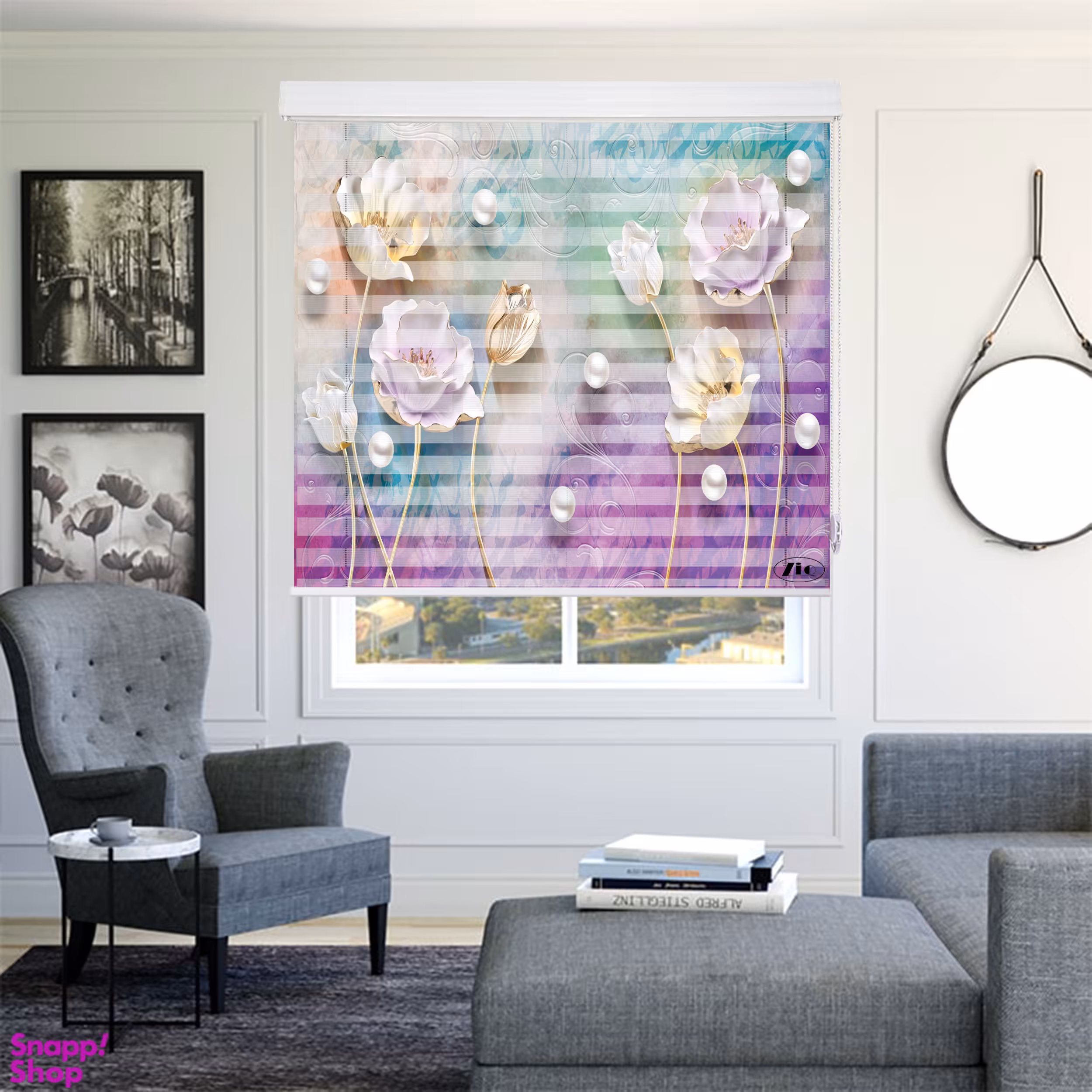 پرده زبرا زیو مدل 3D-1154 سایز 200x150 سانتی متر