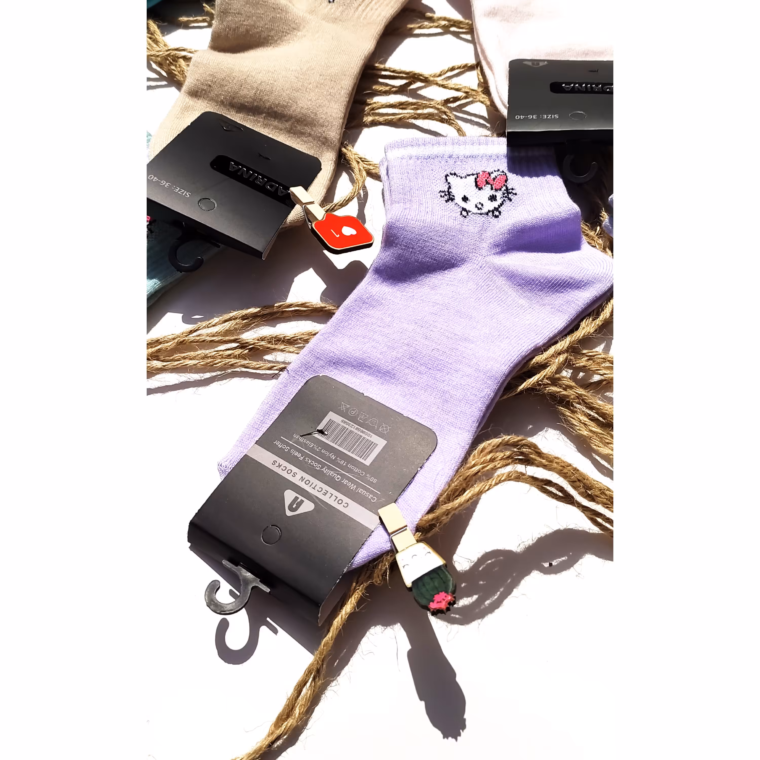 جوراب اسپرت نیم ساق کتی،  یک پک 6تایی 150000  تومان 