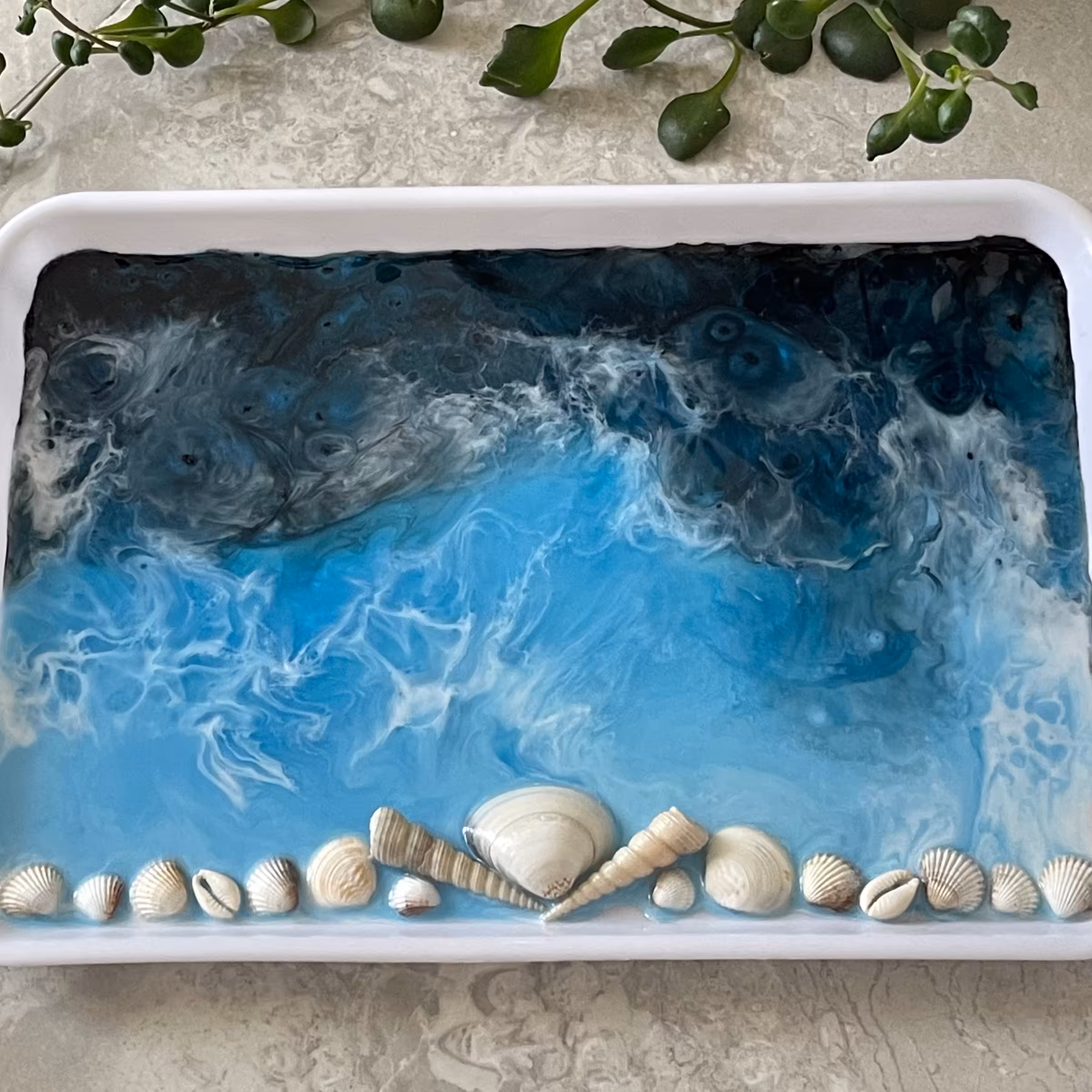 سینی سرو مستطیل طرح دریا