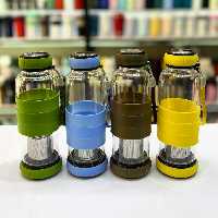 دمنوش پیرکس دور سیلیکونی دارای فیلتر صافی از کف 