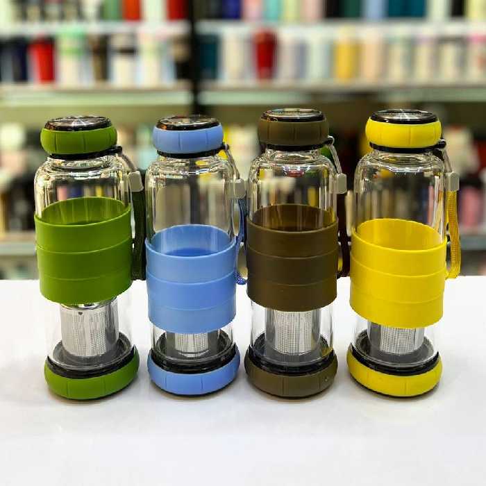 دمنوش پیرکس دور سیلیکونی دارای فیلتر صافی از کف 