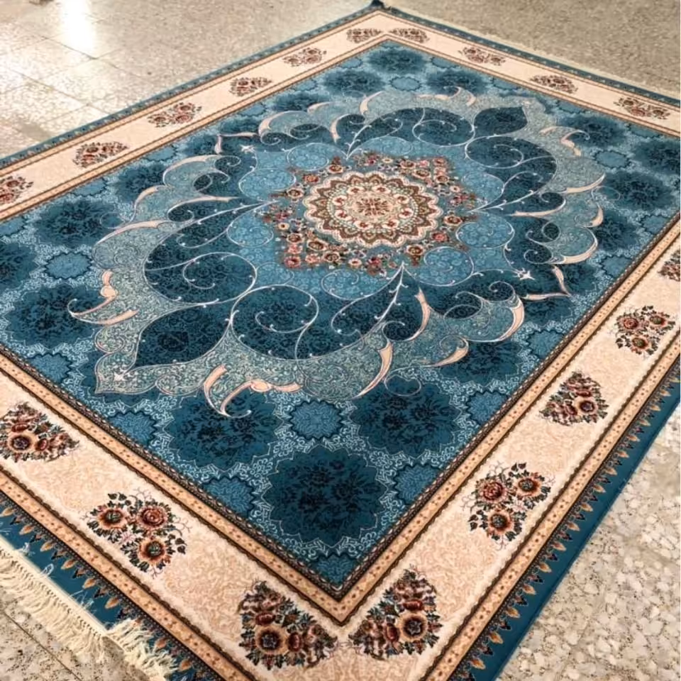 فرش  700 شانه اصل نقشه چکاوک آبی تراکم 2550 12 متری