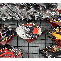 هدبند/دستمال سر موتورسیکلت مشکی هدبند دستمال موتور باند سیاه سفید با چهره های مسابقه پروسو Prosev