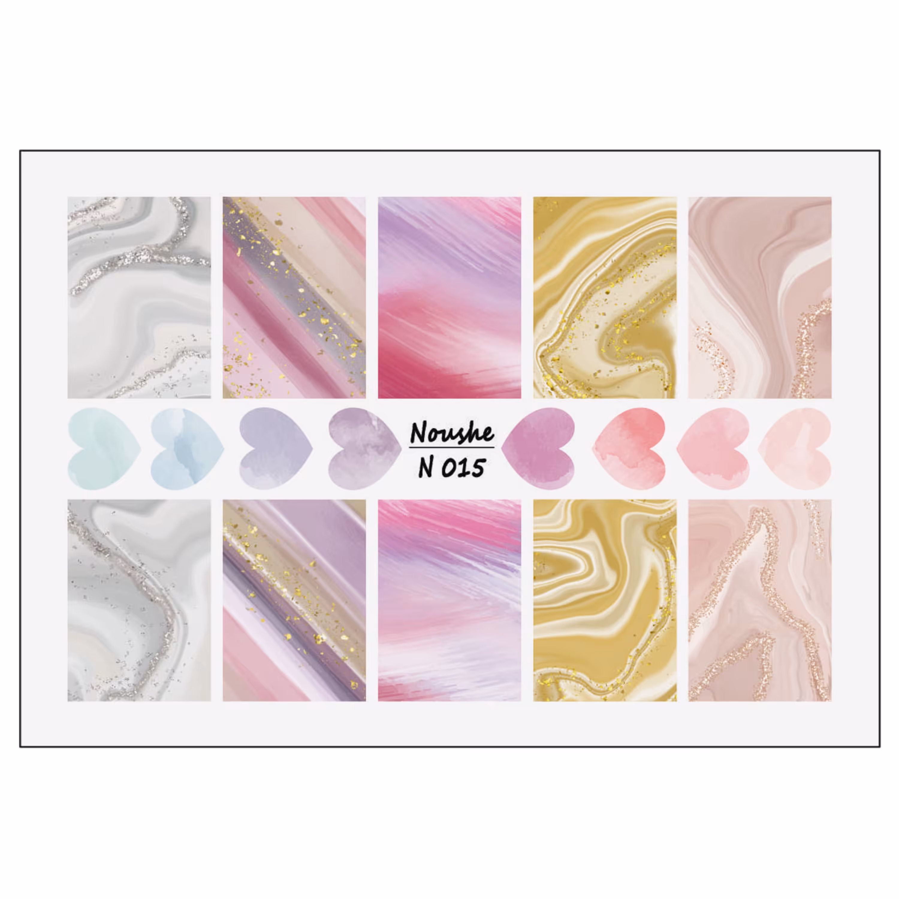 لنز ناخن نوشه مدل مرمری کد N015