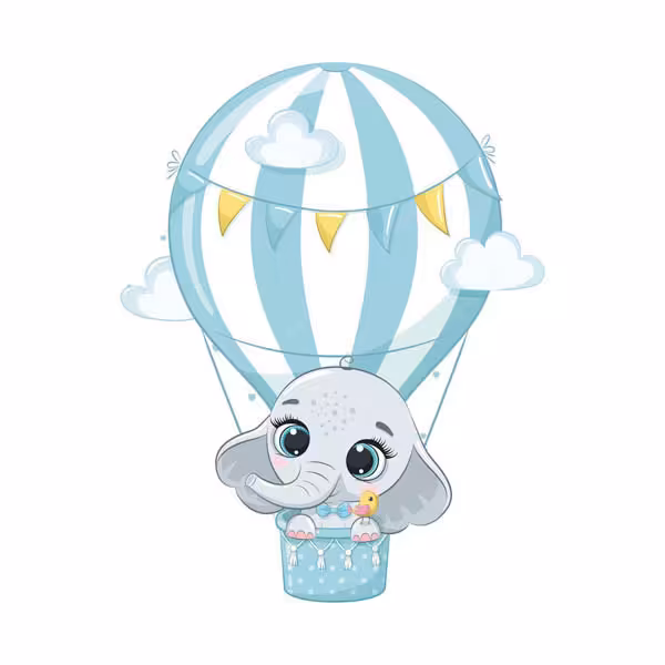 استند تولد طرح بچه فیل و بالن کد 126