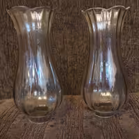 لاله لوستر و شمعدان موج دار برنز