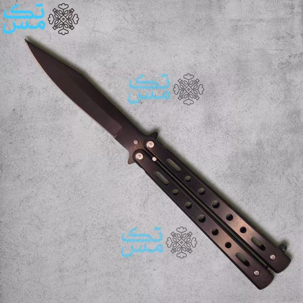 چاقوی پروانه ای مشکی  سایز بزرگ 003 butterfly knife