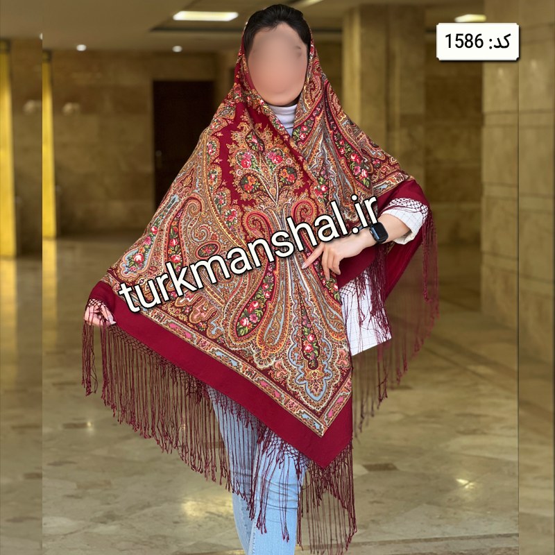 روسری ترکمن پشمی کد 1586