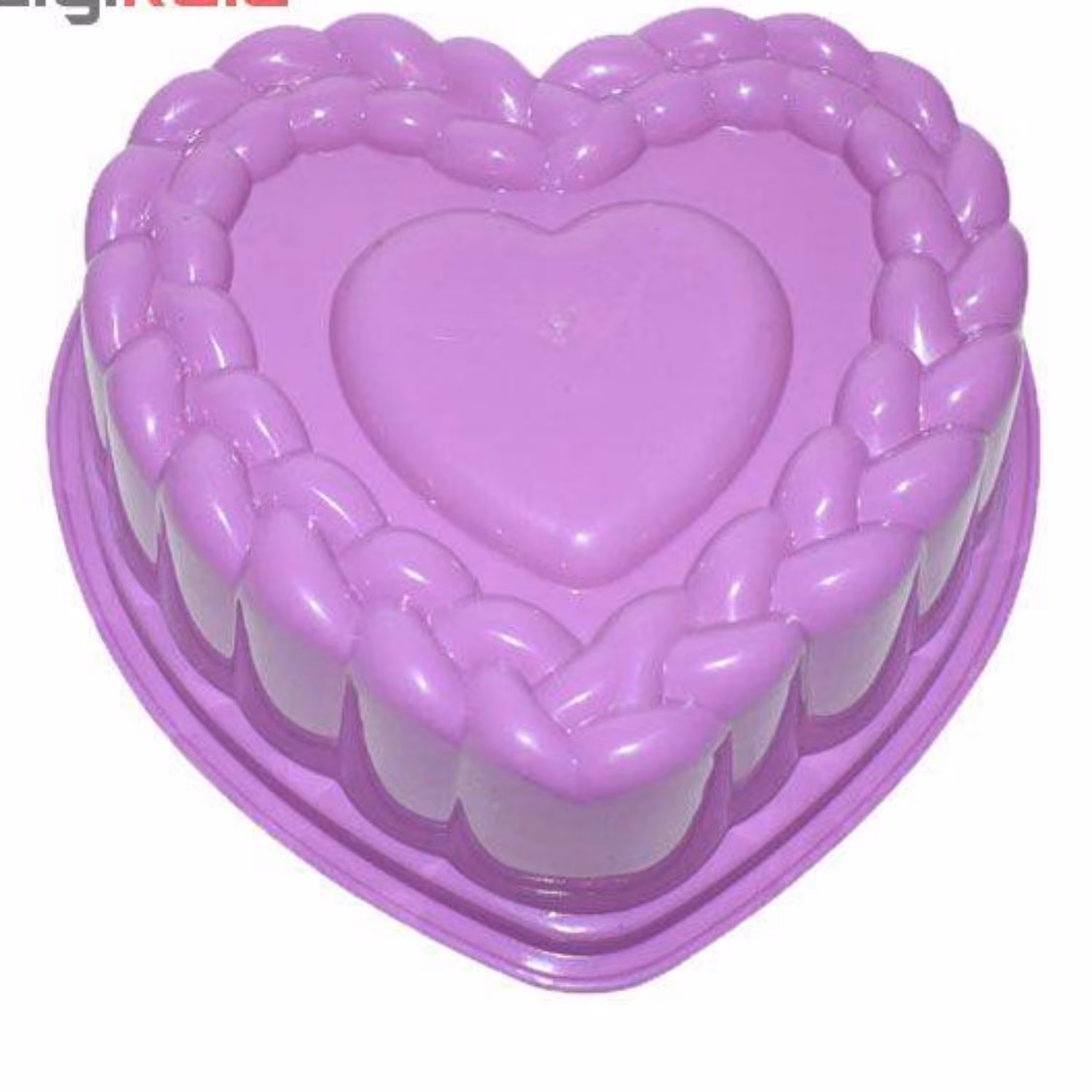 قالب ژله وکیک  سیلیکونی قلب دور بافت قابل استفاده در فر  کد 110