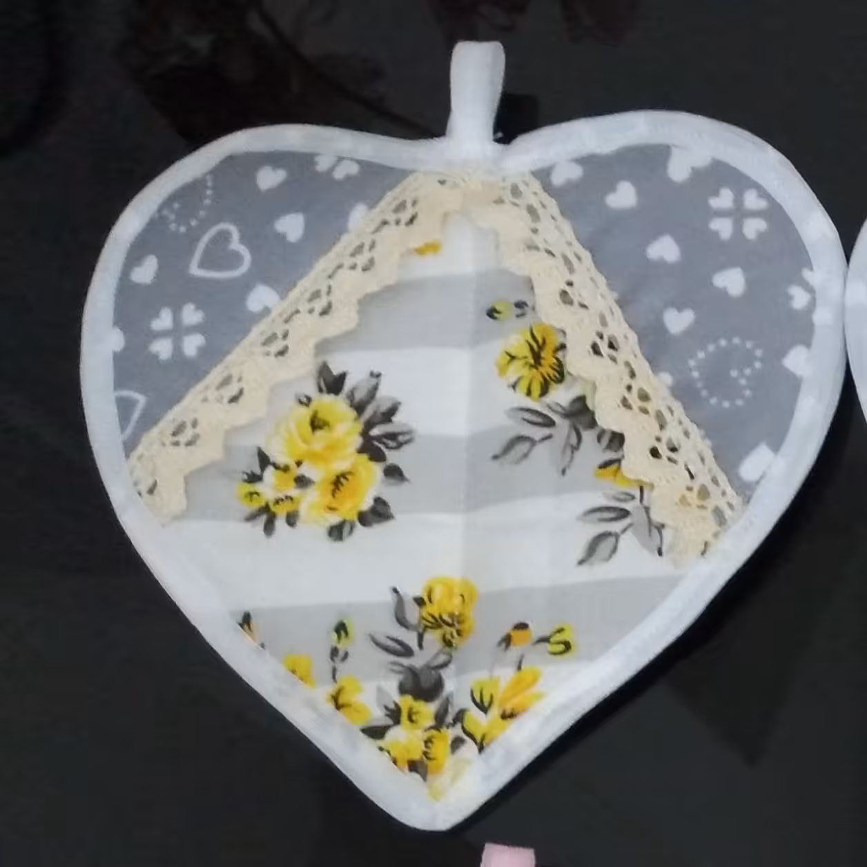 پک دو عددی دستگیره طرح قلبی طوسی 