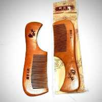 شانه چوبی سنتی دندانه ریز دسته دار شونه