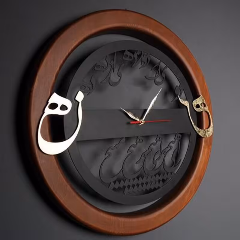 ساعت دیواری کالیگرافی هیچ با قطر50سانتیمتر