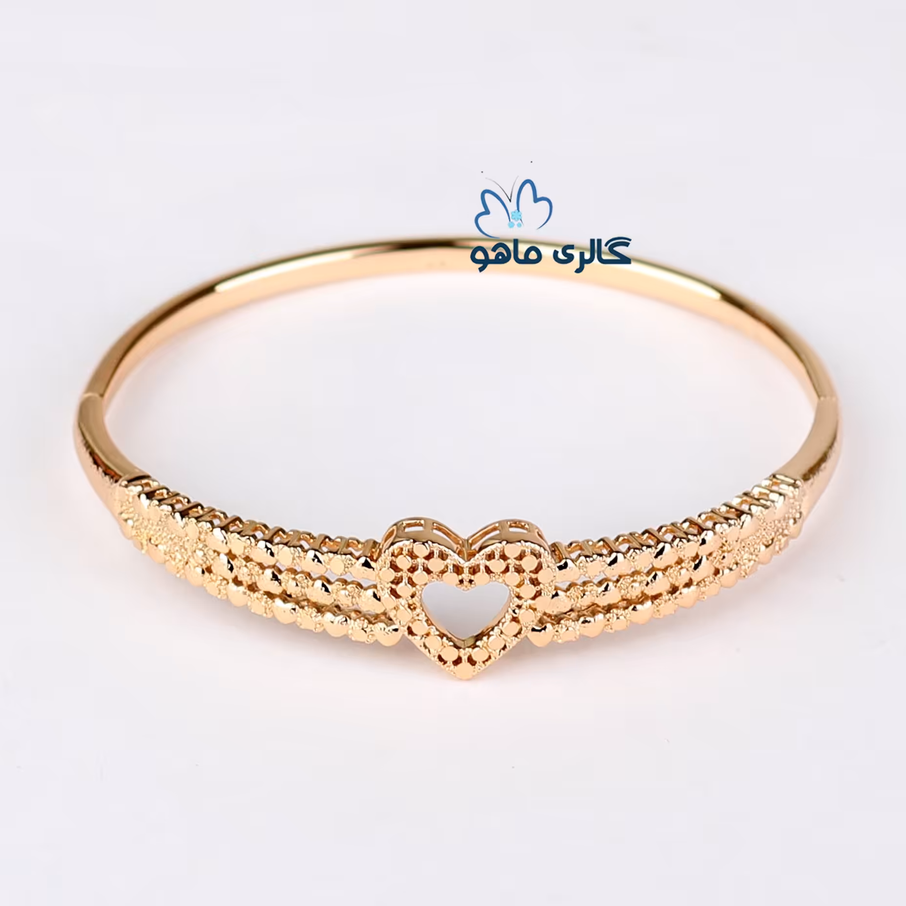 دستبند النگویی ژوپینگ مدل قلبی کد DAXP637-6 رنگ ثابت و ضدحساسیت