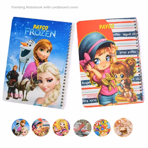 دفتر نقاشی 50 برگ جلد مقوایی دخترانه