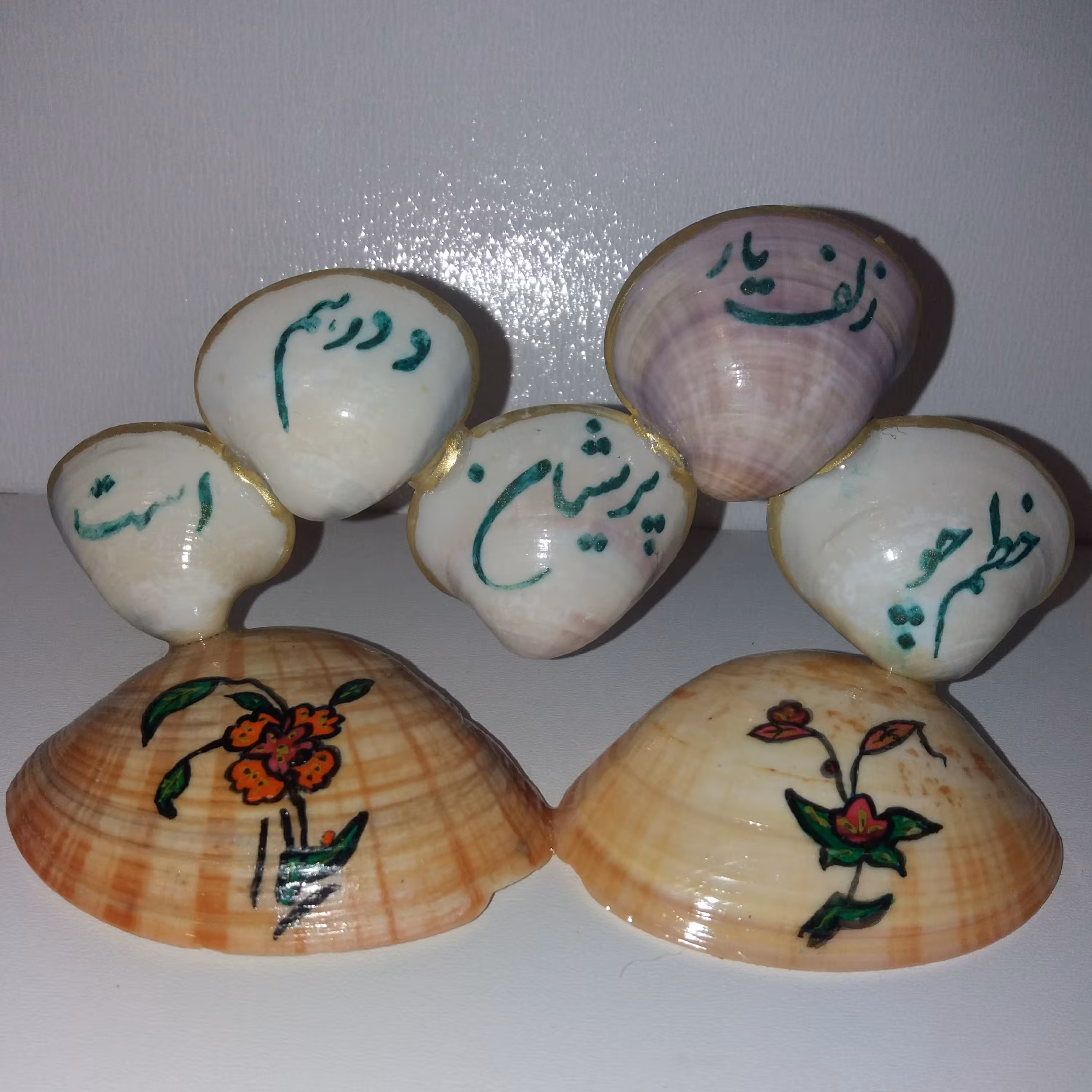 خطاطی روی صدف طبیعی