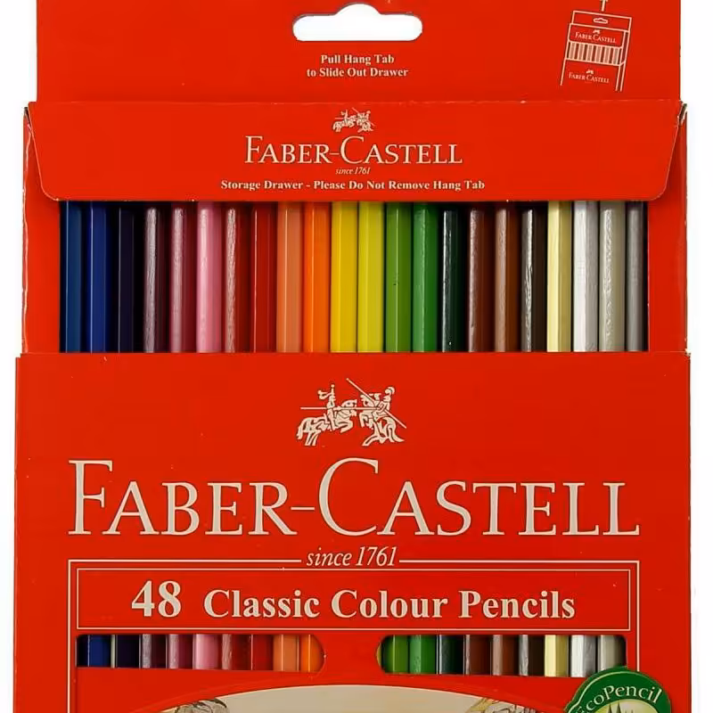مداد رنگی 48 رنگ فابرکاستل اصل ( جعبه مقوایی ) شرکتی