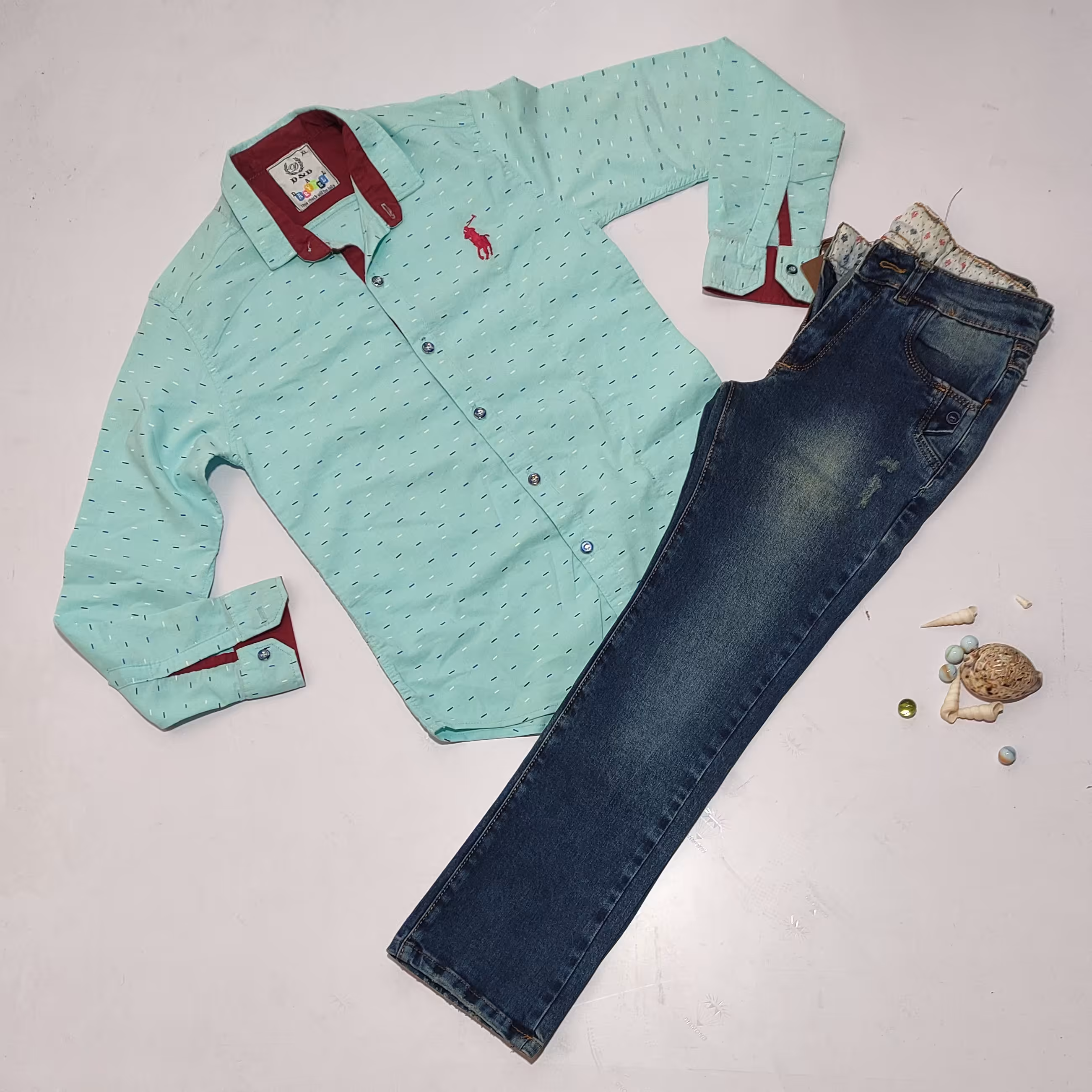 پیراهن پسرانه تک رنگ تک سایز  65 قد 65 عرض سینه 43 