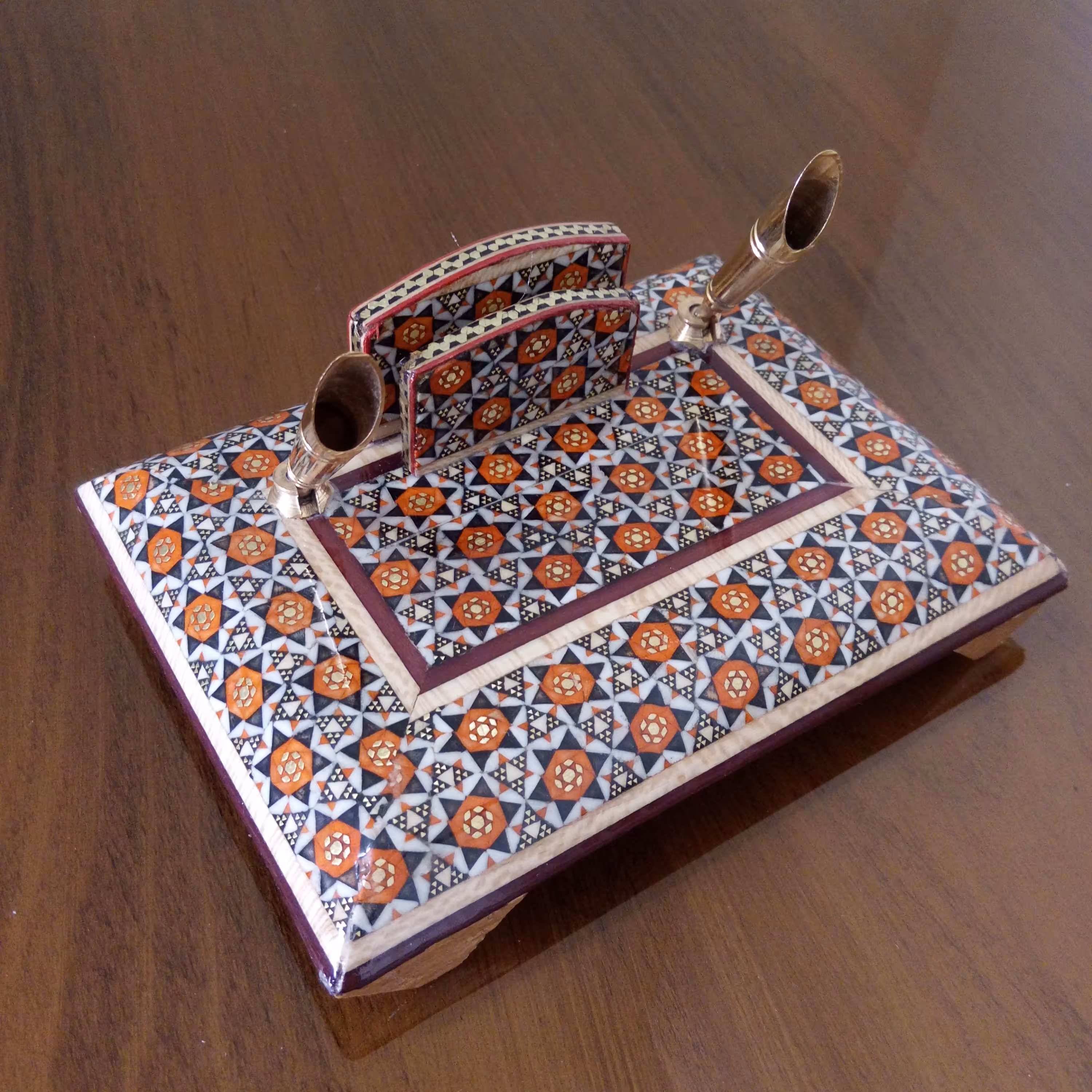 جا قلمی خاتم کاری ( قلمدان رومیزی )