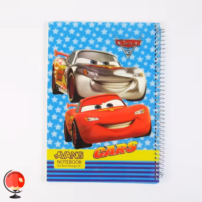 دفتر نقاشی 100 برگ سیمی طرح ماشین ها جلد طلقی آونگ