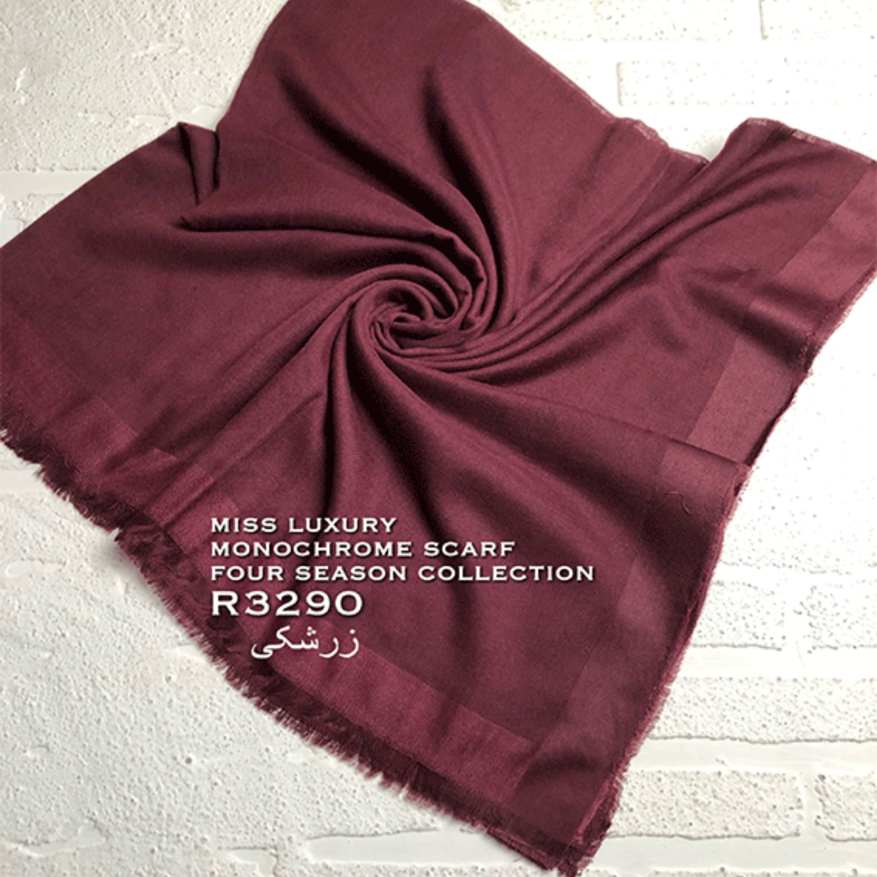 روسری نخ چهارفصل زرشکی R3290