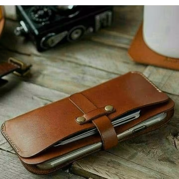 کیف موبایل چرم طبیعی گاو دست دوز کد5498