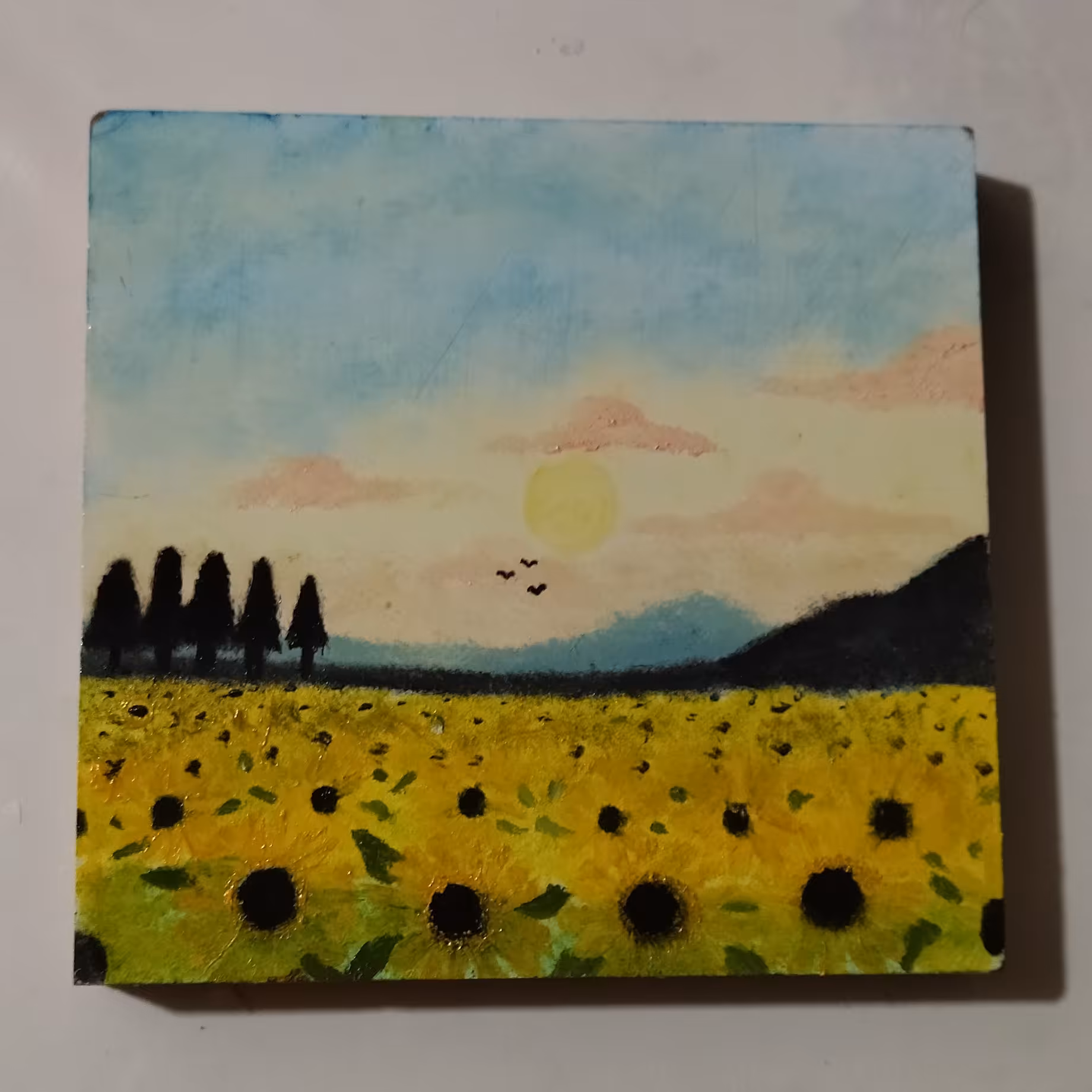 تابلو رنگ روغن روی چوب سایز کوچک