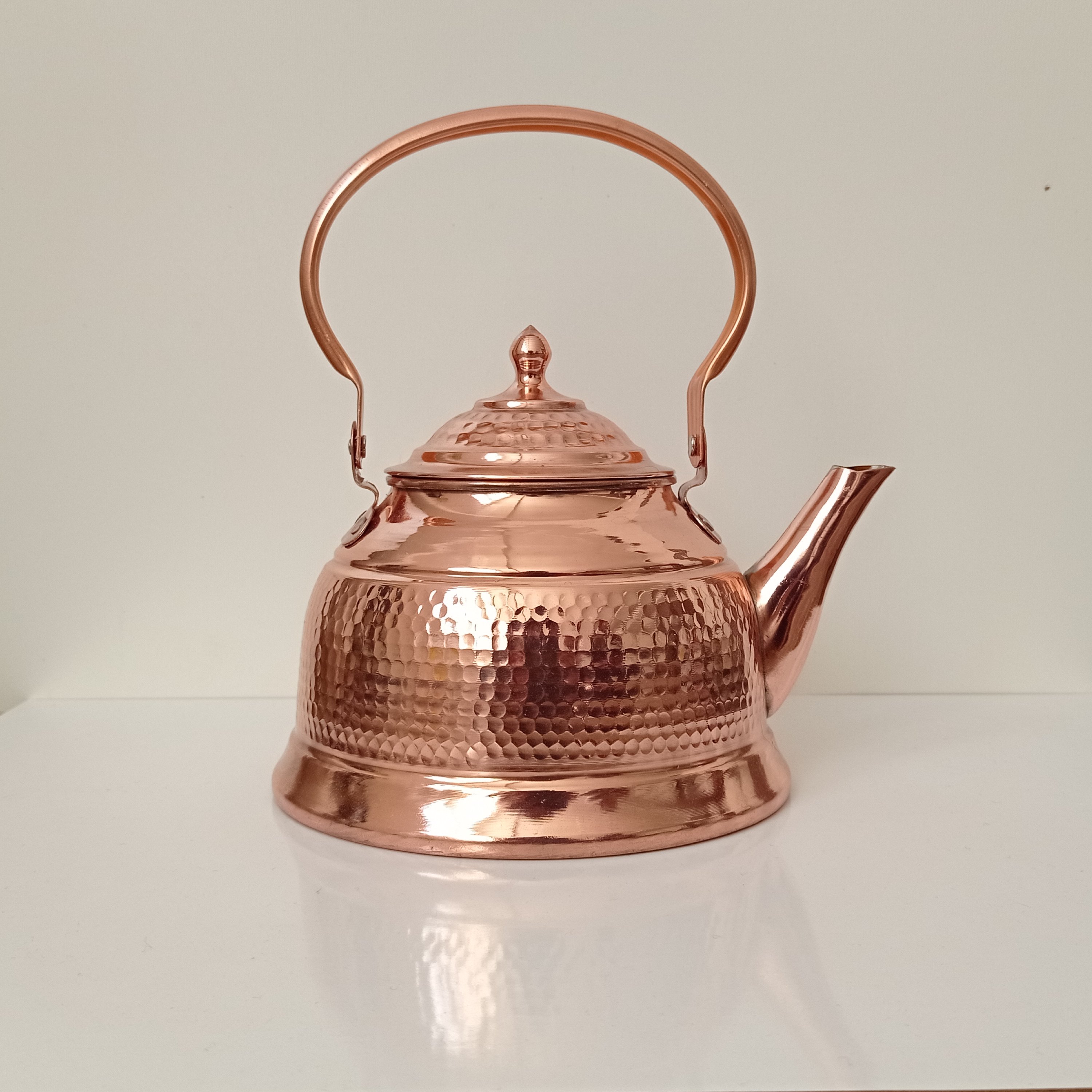 کتری مسی دسته بالایی نانو شده طرح گنبدی شیک ضخیم