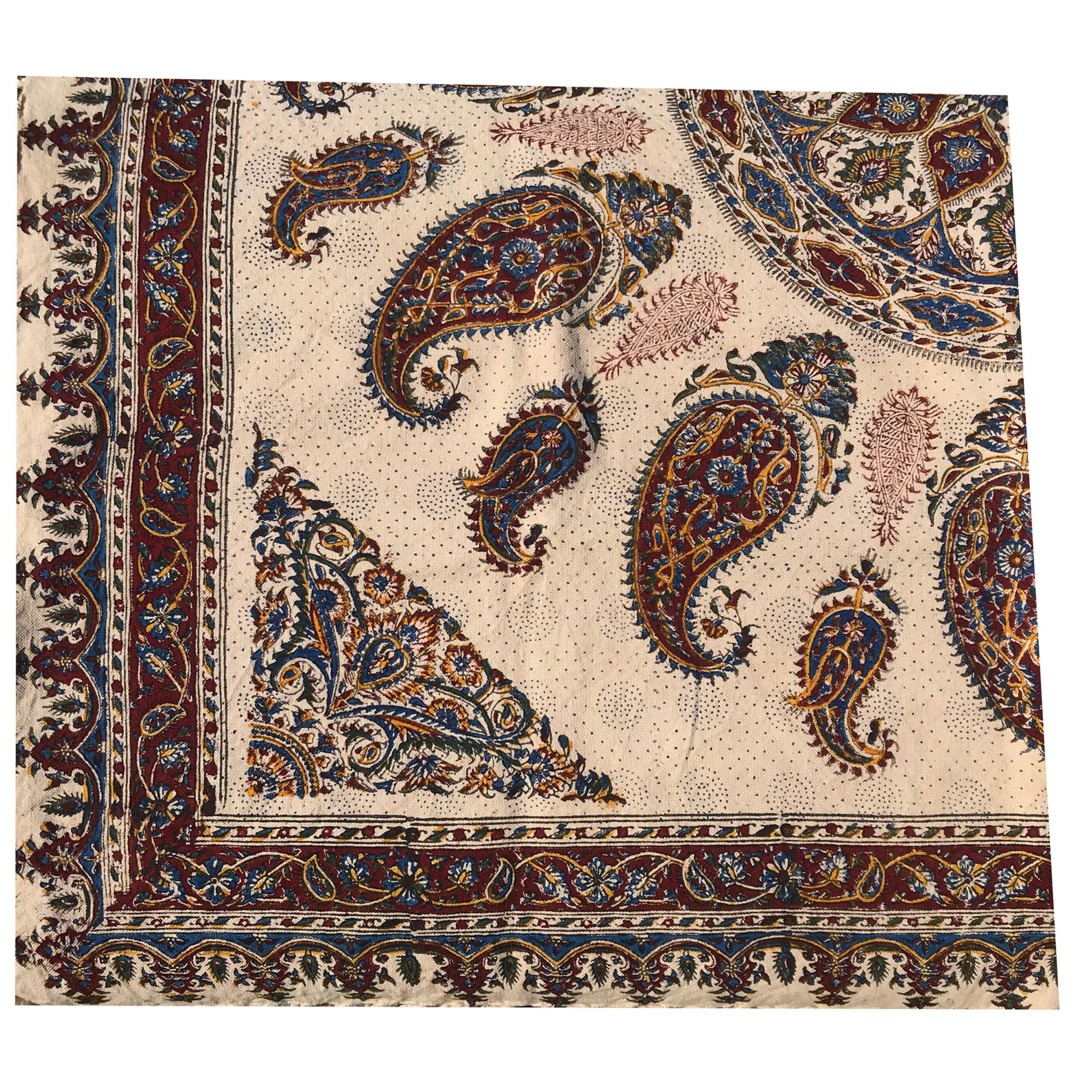 سفره یا رومیزی قلمکار طرح بته سایز 120 سانتی