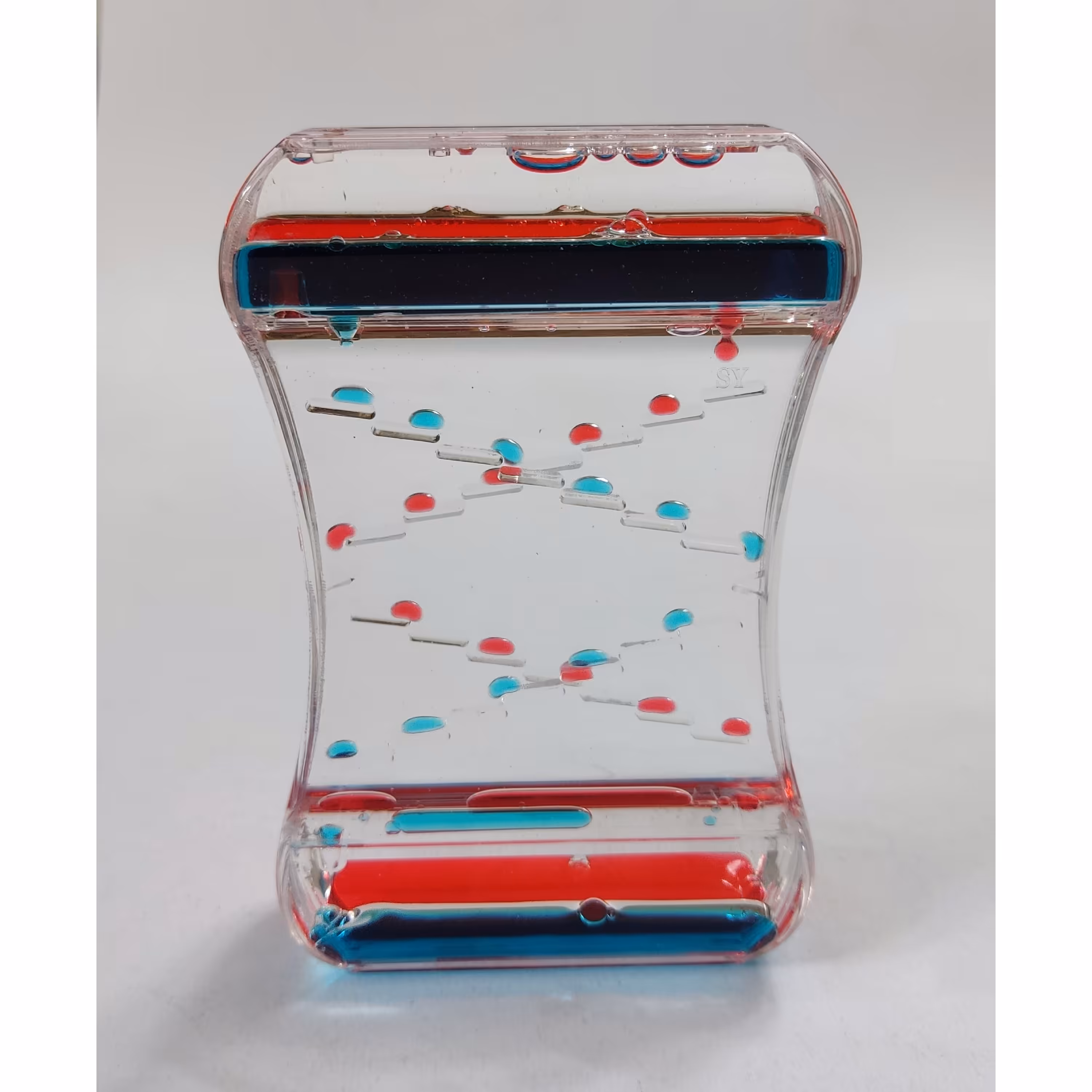 ریلکسر (ساعت شنی روغنی) پله ای هدیه و کادویی خاص - قرمز و آبی