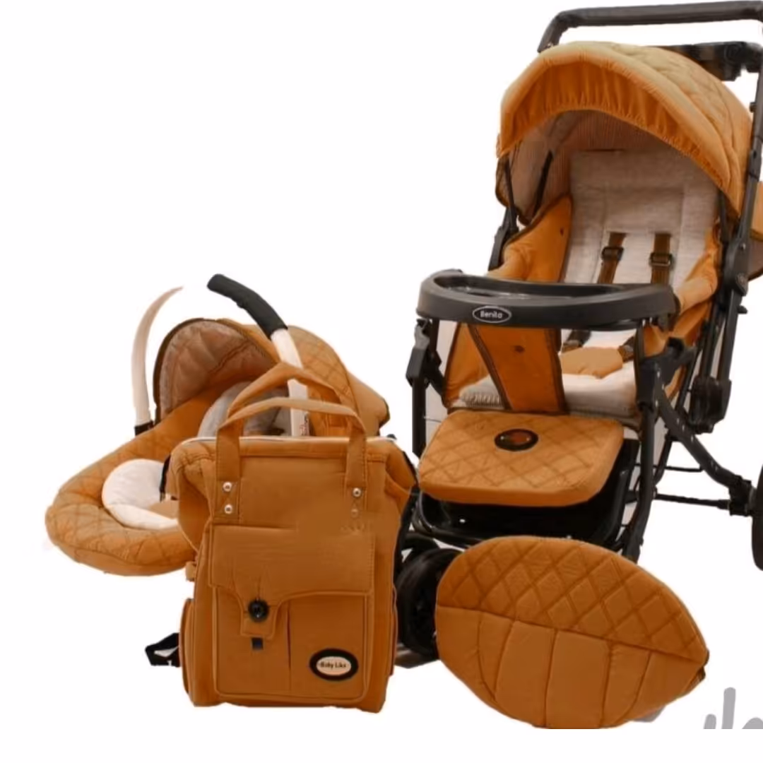 سرویس کالسکه 4 تکه نوزادمارک بیبی لایک بااسکلت ارابه وروروئک یوگی کریروکیف