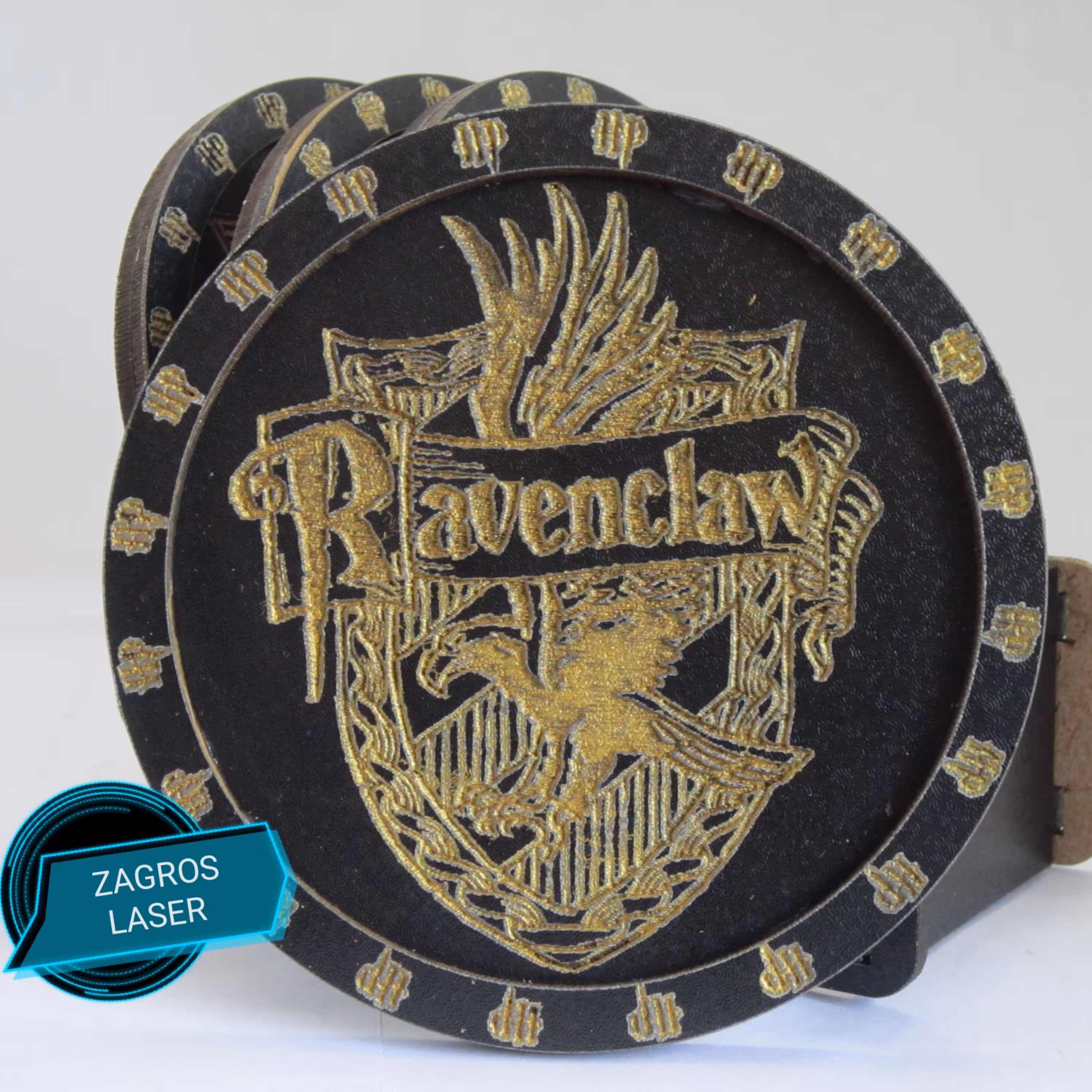 زیر لیوانی دو لایه کلاسیک  ست 4 تایی با استند نگهدارنده