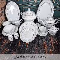 سرویس چینی پردیس طرح آرمیتا پلاتینی 102 پارچه کد 822a