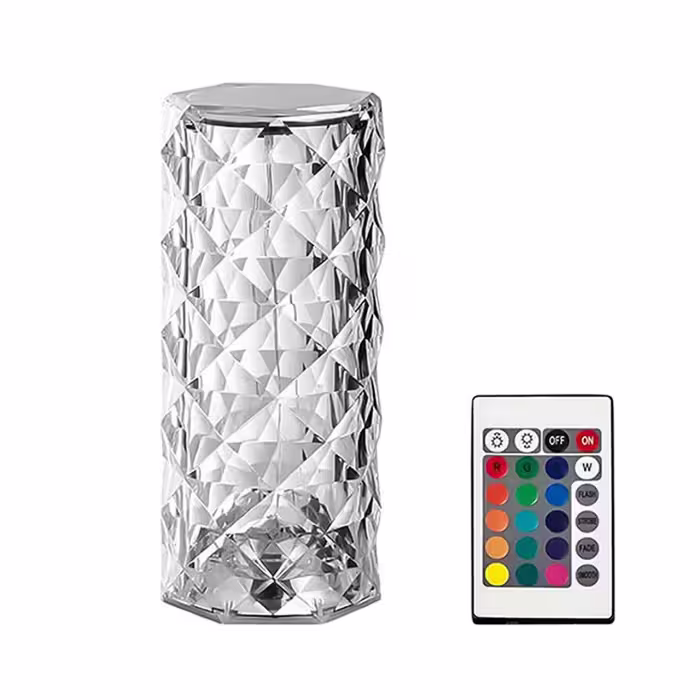 چراغ رومیزی LED کریستالی مدل DL_101 الماس رز RGB Color