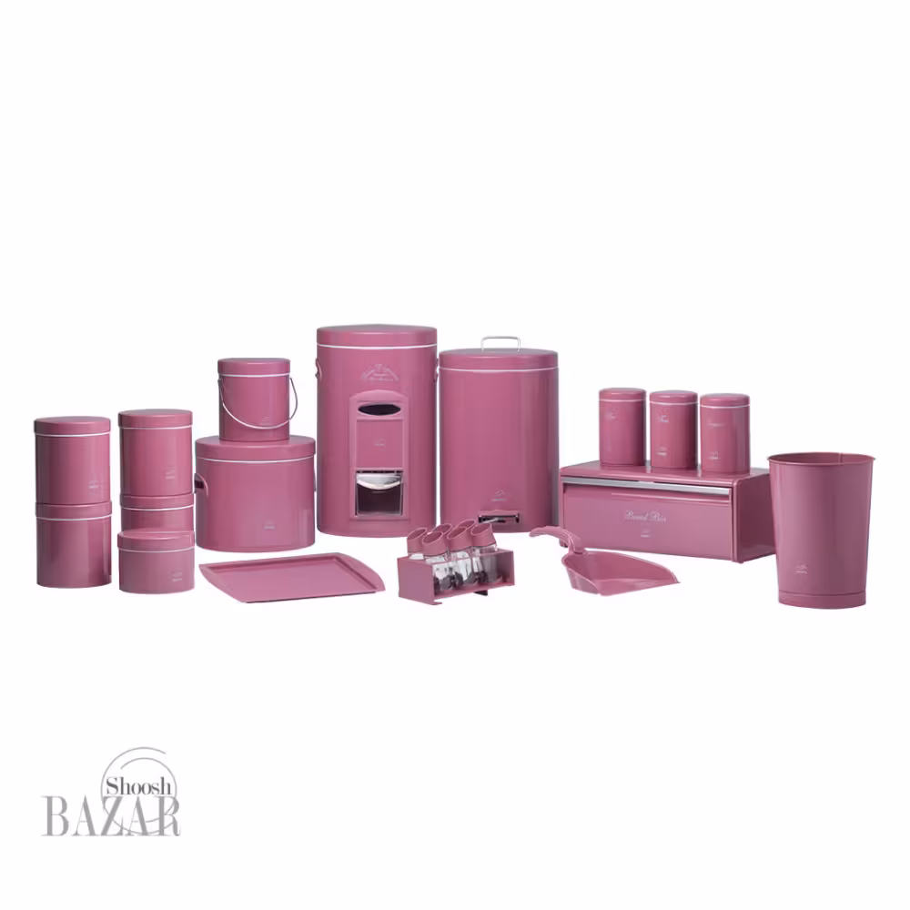 سرویس آشپزخانه 23 پارچه گلبهی فلزی بهازکالا 16280009