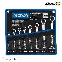 ست آچار یکسر تخت یکسر رینگ جغجغه نووا 8 عددی مدل 9420