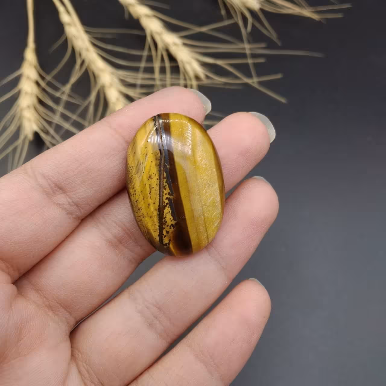 نگین فوق العاده زیبا با سنگ چشم ببر  اصل معدنی ارسال رایگان 7693