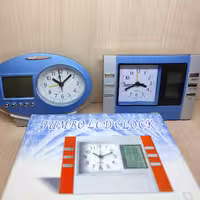 ساعت رومیزی دو زمانه دیجیتالی اداری تقویم دار نو آکبند مناسب هدیه شیک تزیینی دکوری زیبا آنالوگ 